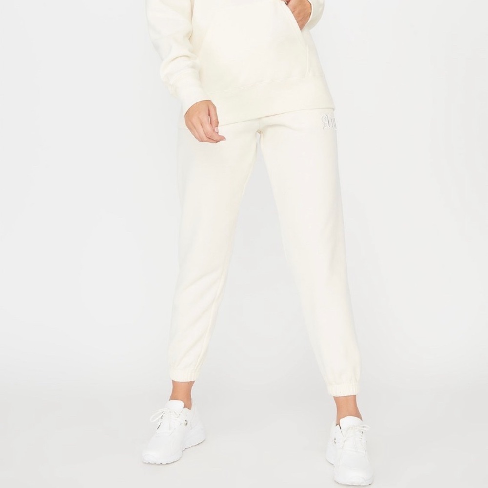 Off white Embroidered Boyfriend Joggers